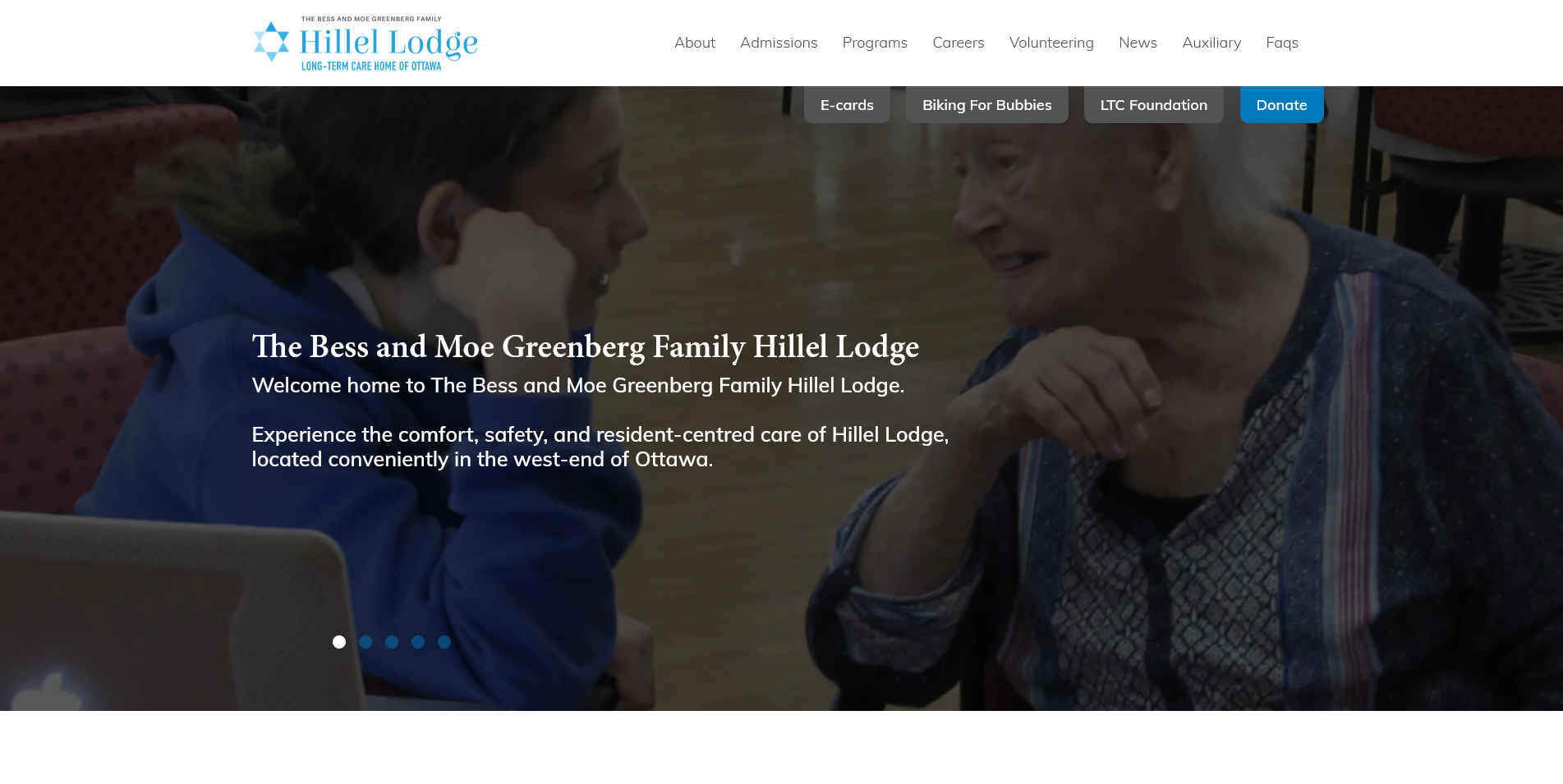 Website sample for charity design layout